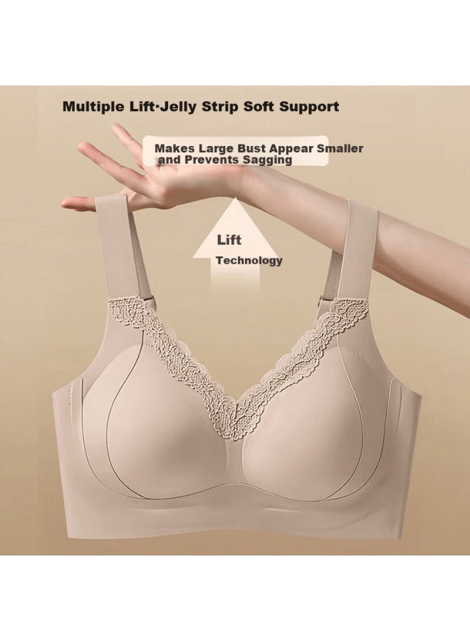 GRACEWELL Tingmei Seamless Lifting Foundation Invisible Bra For Women Large Bust Minimizing Push-up Side Support Anti-sagging Wireless Bra - Image 1