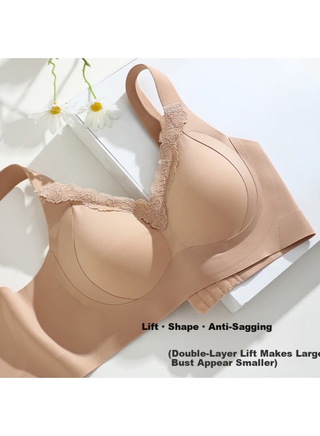 GRACEWELL Tingmei Seamless Lifting Foundation Invisible Bra For Women Large Bust Minimizing Push-up Side Support Anti-sagging Wireless Bra - Image 5