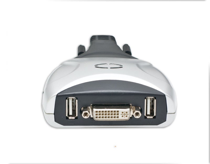 Syba 2 Port KVM Switch 1920 X 1200 - DVI W/ Audio and USB 2.0 Hub â€“ Display/ Screen KVM Switch - DVI 3.9 ft Cables - Image 4