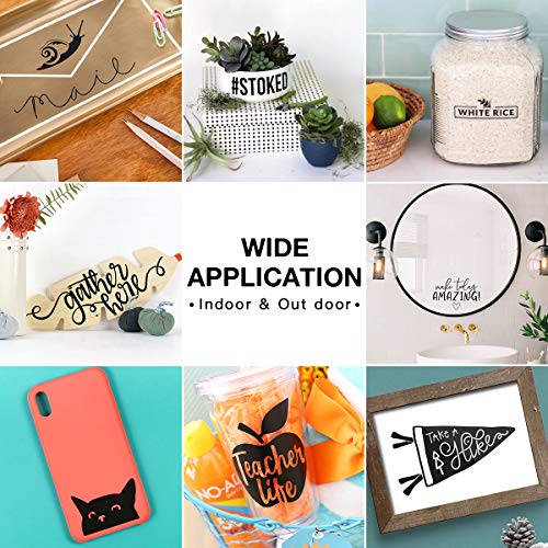 HTVRONT Black Permanent Vinyl, 12" x 40 FT Black Adhesive Vinyl Roll for All Cutting Machine, Silhouette, Cameo Cutters, Signs, Scrapbooking, Craft, Die Cutters - Image 2