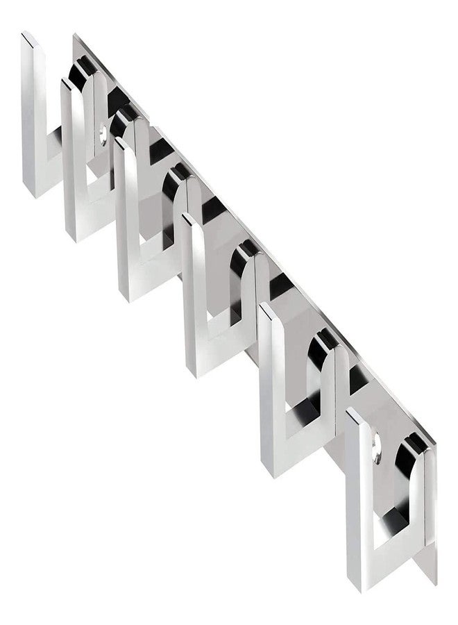 Nestland - Classic Premium 6 Pin Metal Bathroom Cloth Hooks Hanger Door Wall Robe Hooks Rail for Hanging Keys,Clothes,Towel, Bathroom Accessories (Silver Glossy, 2) - Image 5
