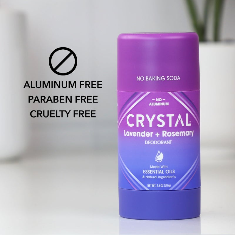 CRYSTAL ESSENCE Crystal Magnesium Solid Stick Natural Deodorant, Non-Irritating Aluminum Free Deodorant for Men or Women, Safely and Effectively Fights Odor, Lavender + Rosemary, 2.5 oz - Image 3