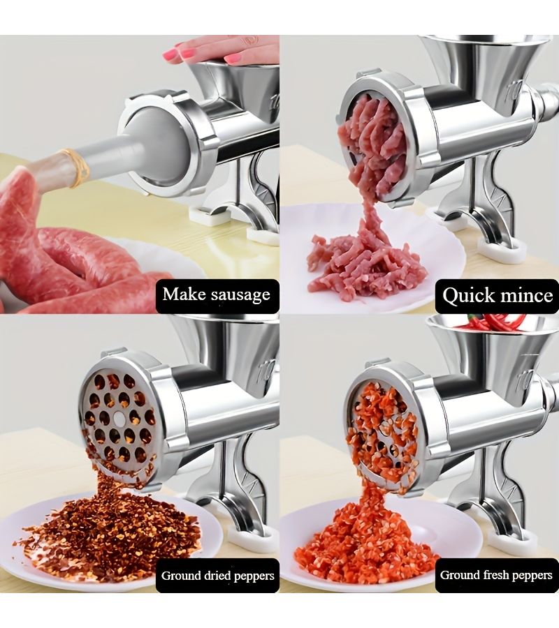 For Noon Meat Grinder Hand Crank Vegetable Spice Mill Primary Color Clamp On Table Heavy Duty Manual - Image 2