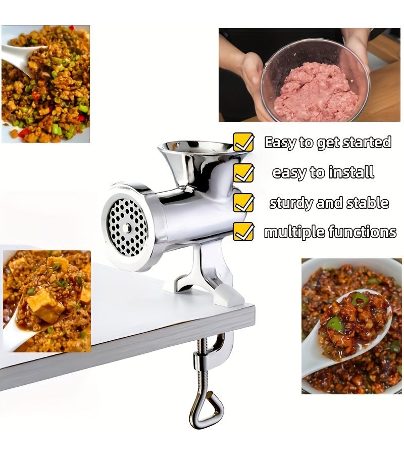 For Noon Meat Grinder Hand Crank Vegetable Spice Mill Primary Color Clamp On Table Heavy Duty Manual - Image 3