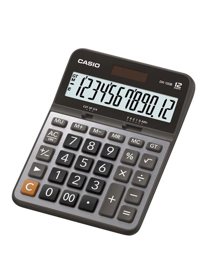 12-Digit Basic Dual Power Source Calculator Grey/Black