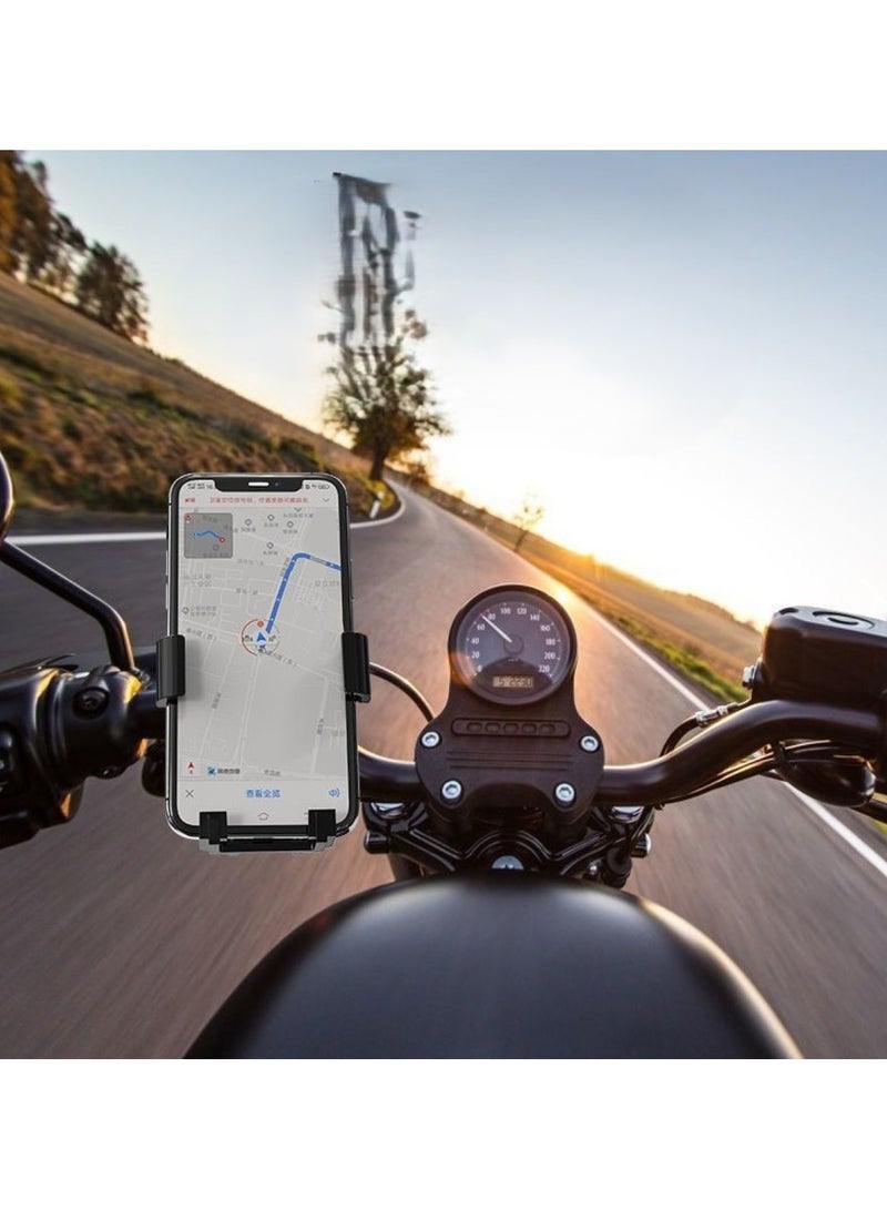 Huitich Square Shield Handlebar Bike & Motorcycle Phone Holder Black, Secure Mobile Mount with Anti-Slip Grip - Image 3