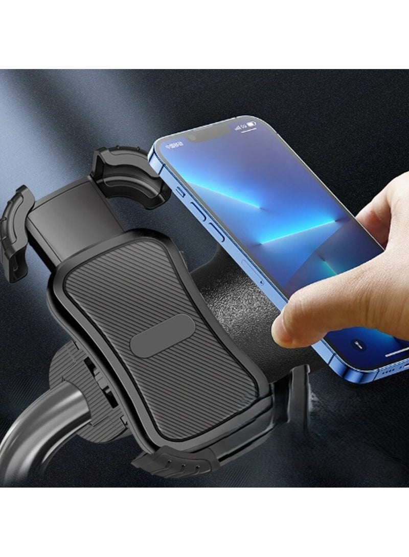 Huitich Square Shield Handlebar Bike & Motorcycle Phone Holder Black, Secure Mobile Mount with Anti-Slip Grip - Image 4