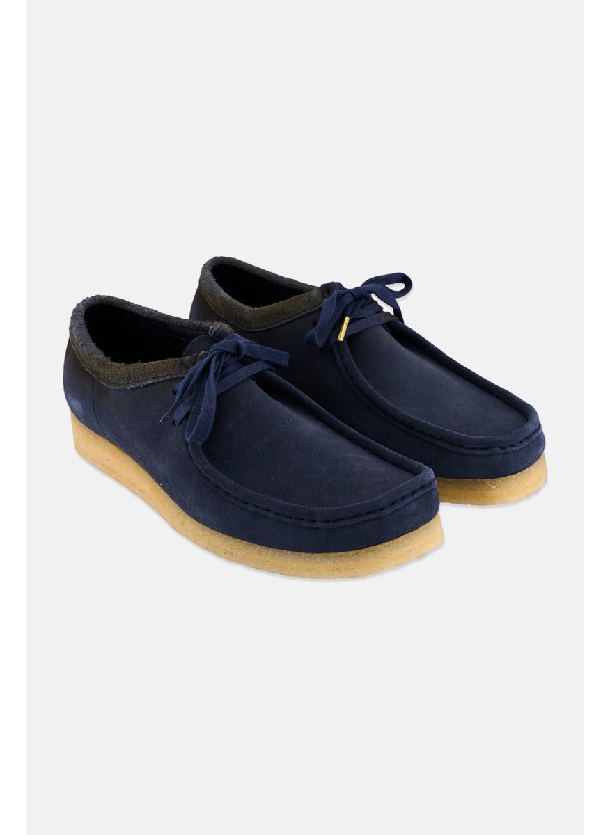 clarks Men Standard Wallabee Lace Up Shoes, Slate Blue  - Image 1