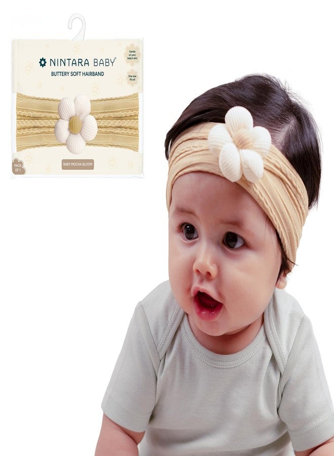 NINTARABABY طوق شعر نينتارا للأطفال - طوق رأس ناعم كالحرير، قابل للتمدد وخفيف الوزن، مناسب للأطفال حديثي الولادة والرضع والفتيات، لطيف على البشرة الحساسة، هدية مثالية لحفلات استقبال المولود (5.5 بوصة × 3.1 بوصة). - Image 1