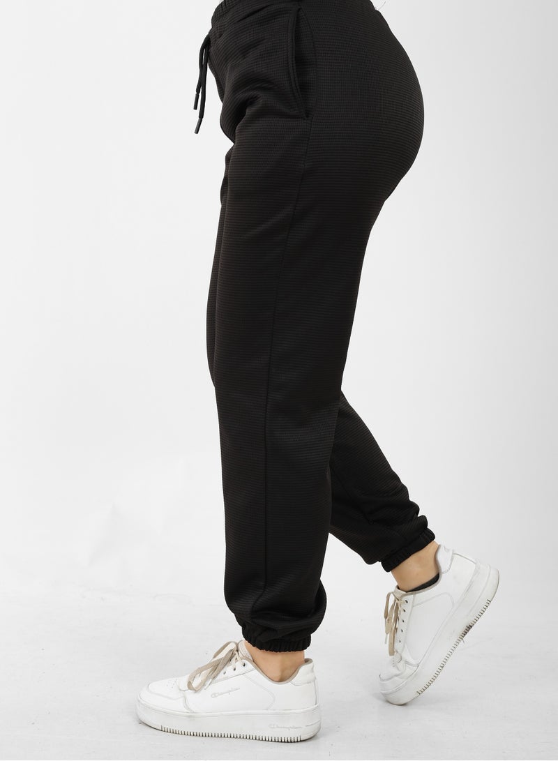 سوفت ستيبس بنطلون ضيق أسود بخصر مرتفع للنساء - بنطلون مطاطي ضيق مقاس M - Image 3