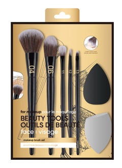 Miniso Black Gold Series Makeup Brush & Beauty Blender Set (7 pcs) 