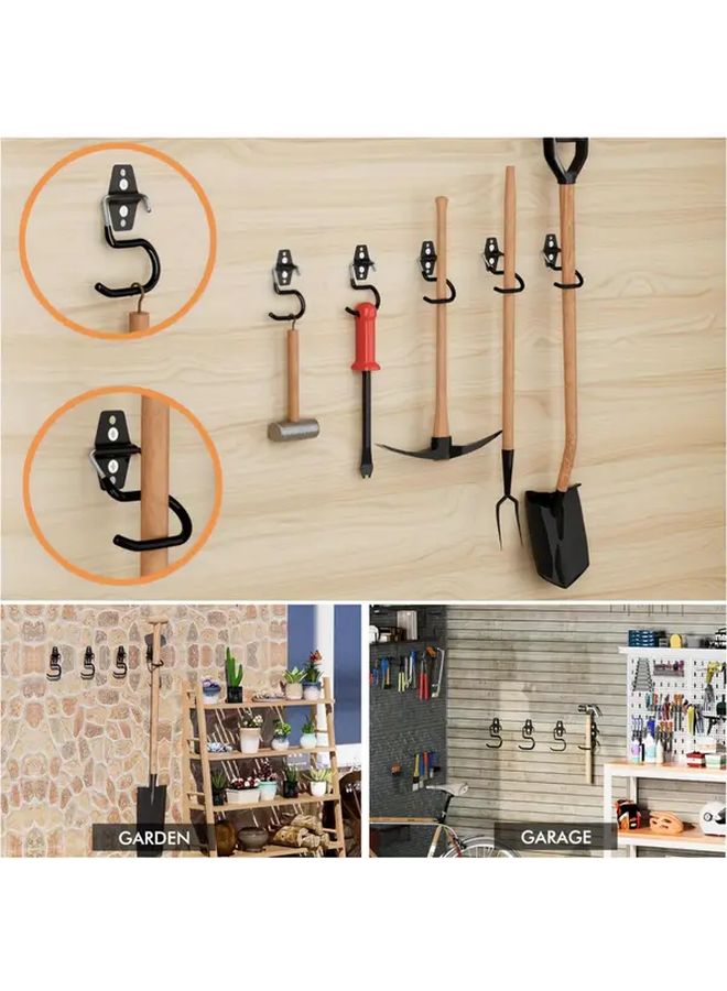 Orange Wall Mounted Broom Holder Set 5pcs Tool Storage Hook For Garage Shed Garden - Image 2