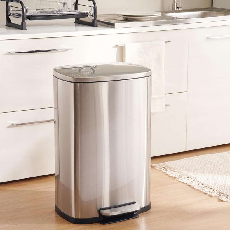 Bucknor Pedal Bin Fingerprint Resistant 50L 42.5X37.2X66.4cm - Chrome