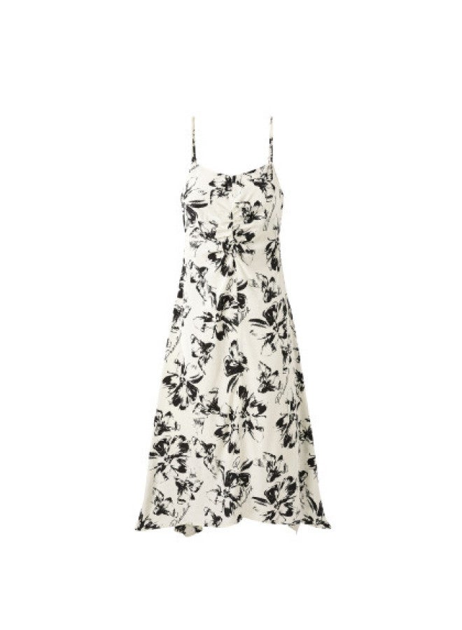Waxbird Spring And Summer Medium Stretch Loose Fit Commuter Style Printed Floral Dress - Image 1