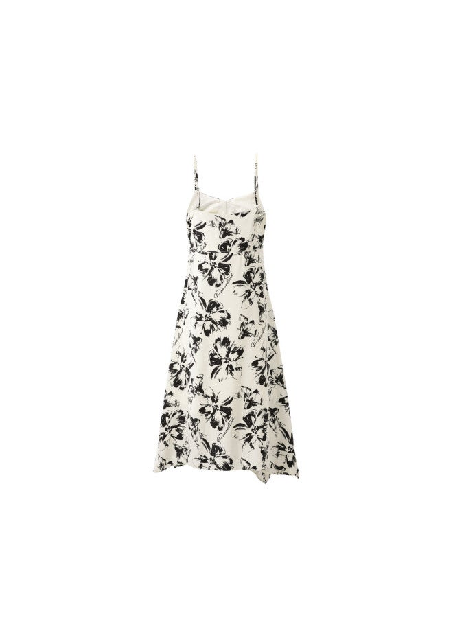 Waxbird Spring And Summer Medium Stretch Loose Fit Commuter Style Printed Floral Dress - Image 3