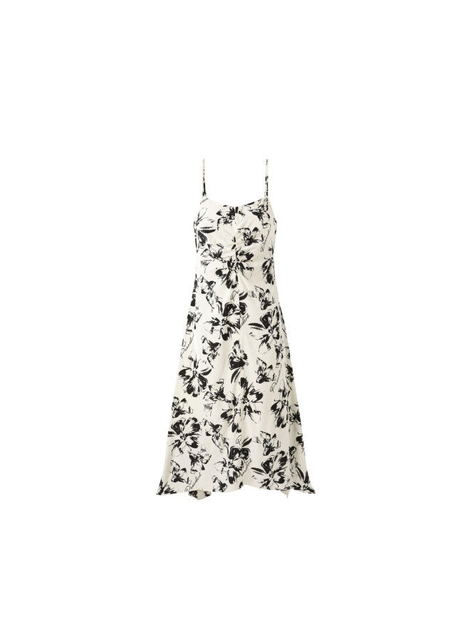 Waxbird Spring And Summer Medium Stretch Loose Fit Commuter Style Printed Floral Dress - Image 2