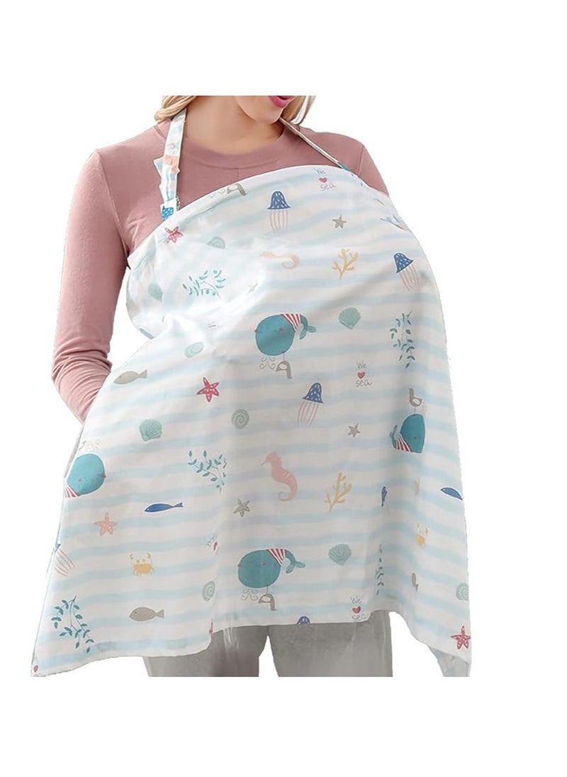 Generic - Nursing Covers For Breastfeeding, Soft Cotton Breastfeeding Cover, Stroller Cover, Privacy Nursing Covers, Infant Feeding Cover - Multi Style - Image 1