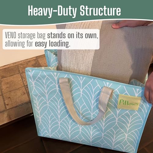VENO 4 Pack Heavy Duty Moving Bags Storage Bags Packing Supplies Top Zipper Storage Totes for Camping Clothes Bedding Comforters Pillows 13 GallonEvergreen 4 Pack - Image 3
