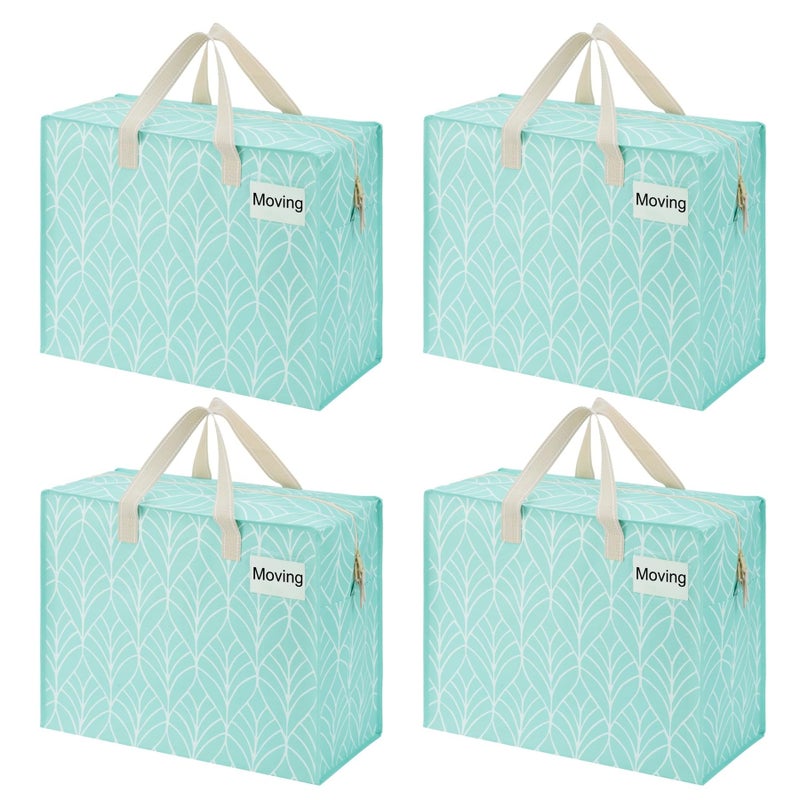 VENO 4 Pack Heavy Duty Moving Bags Storage Bags Packing Supplies Top Zipper Storage Totes for Camping Clothes Bedding Comforters Pillows 13 GallonEvergreen 4 Pack - Image 2