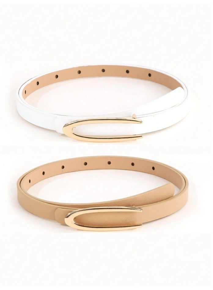 Shein 4-Piece Women’s Thin Waist Belt Set with U-Shape Buckle – Elegant High-End Design for Dresses and Daily Wear - Image 2