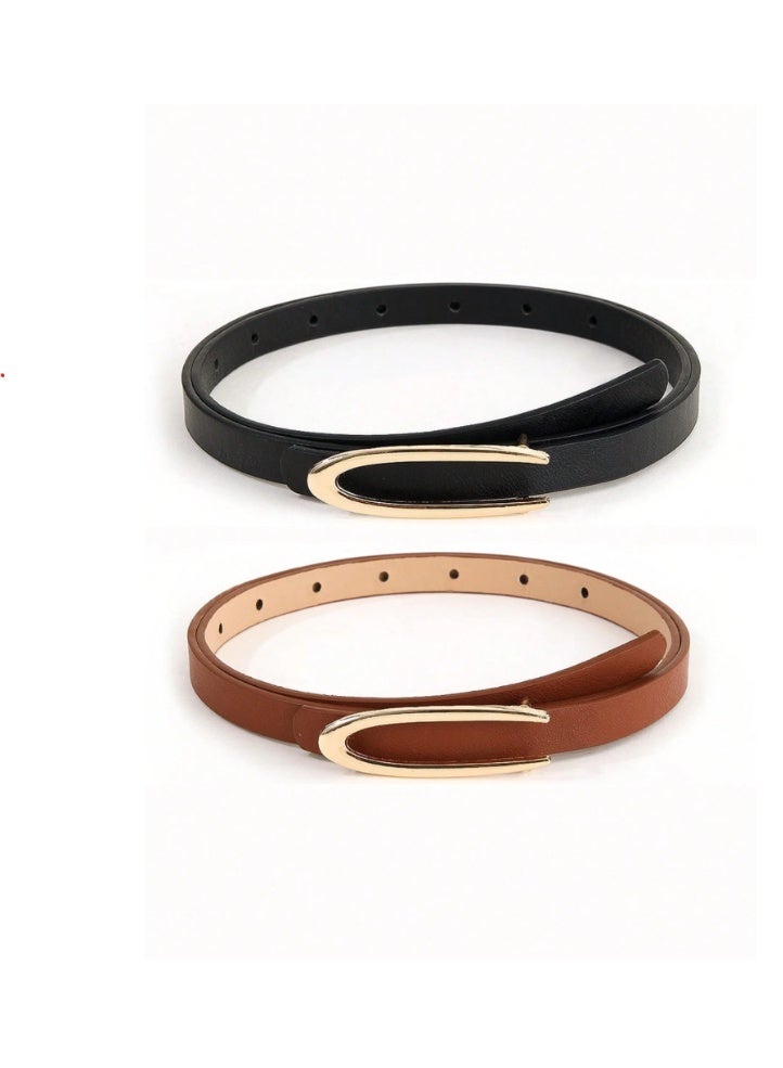 Shein 4-Piece Women’s Thin Waist Belt Set with U-Shape Buckle – Elegant High-End Design for Dresses and Daily Wear - Image 3