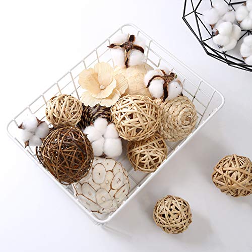 CIR OASES Decorative Balls Assorted Spherical Rattan Twigs Wicker Balls Cotton for Bowl and Vase Filler Balls Spheres Orbs Filler Centerpiece Home Decor - Image 5