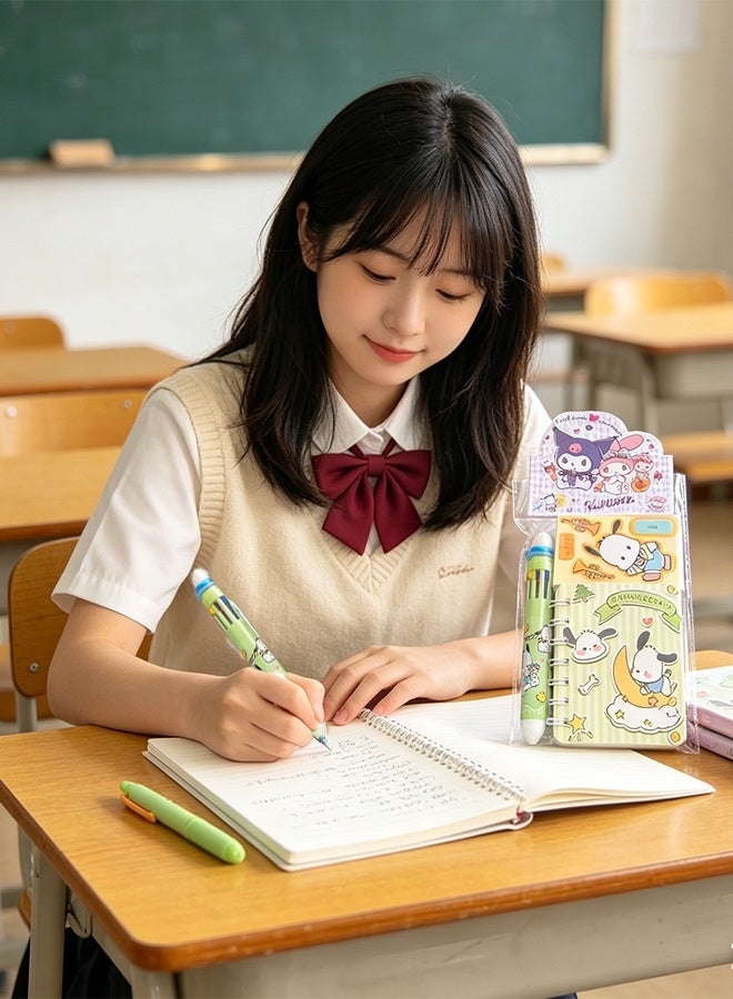 KANGLI Cute  Cartoon School Supplies Set, Stationery Set, A7 Coil Notebook + 2 Pcs 3D Puzzles + Ten-color Pens - Image 1