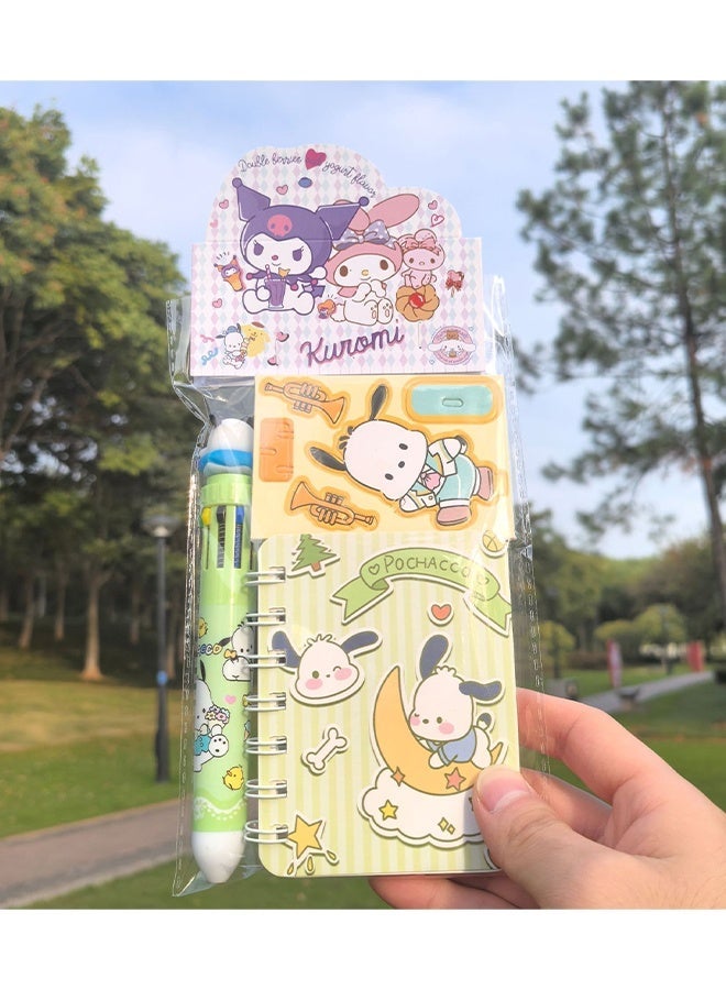 KANGLI Cute  Cartoon School Supplies Set, Stationery Set, A7 Coil Notebook + 2 Pcs 3D Puzzles + Ten-color Pens - Image 4