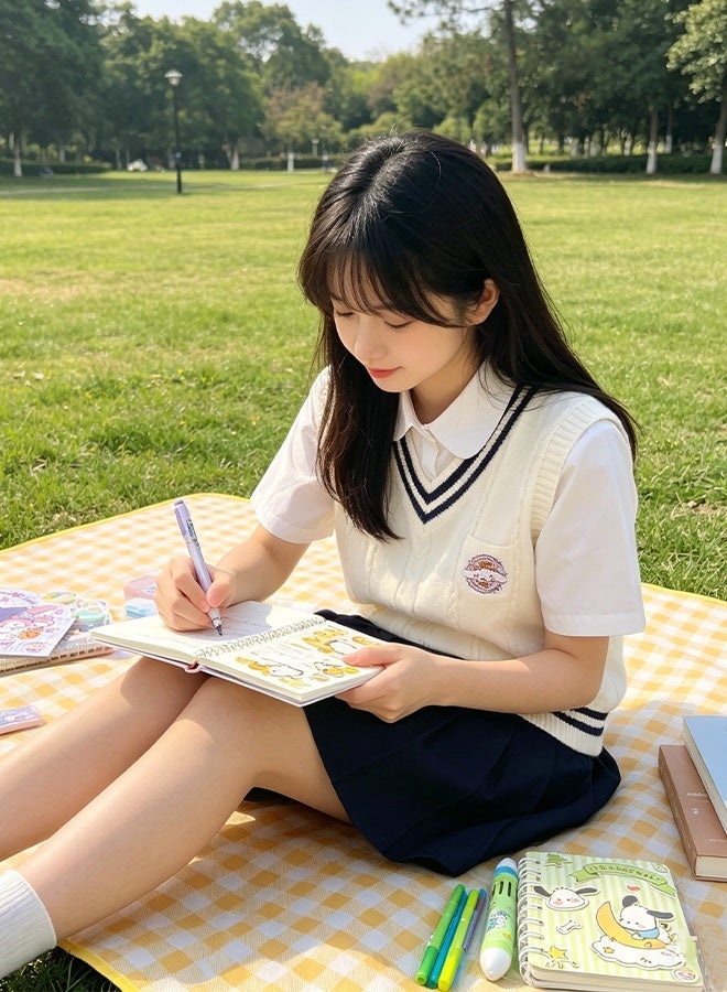 KANGLI Cute  Cartoon School Supplies Set, Stationery Set, A7 Coil Notebook + 2 Pcs 3D Puzzles + Ten-color Pens - Image 3