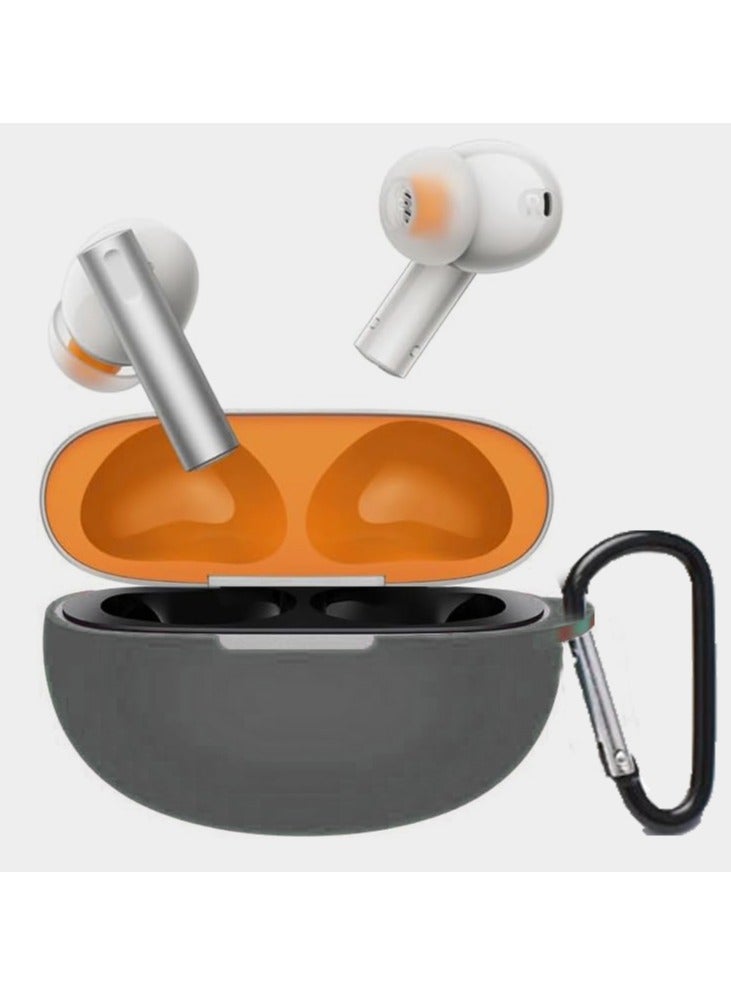 Silicone Protective Case Cover for Realme Buds Air6 Pro/Air5 pro with Keychain Cover (Black) - Image 1