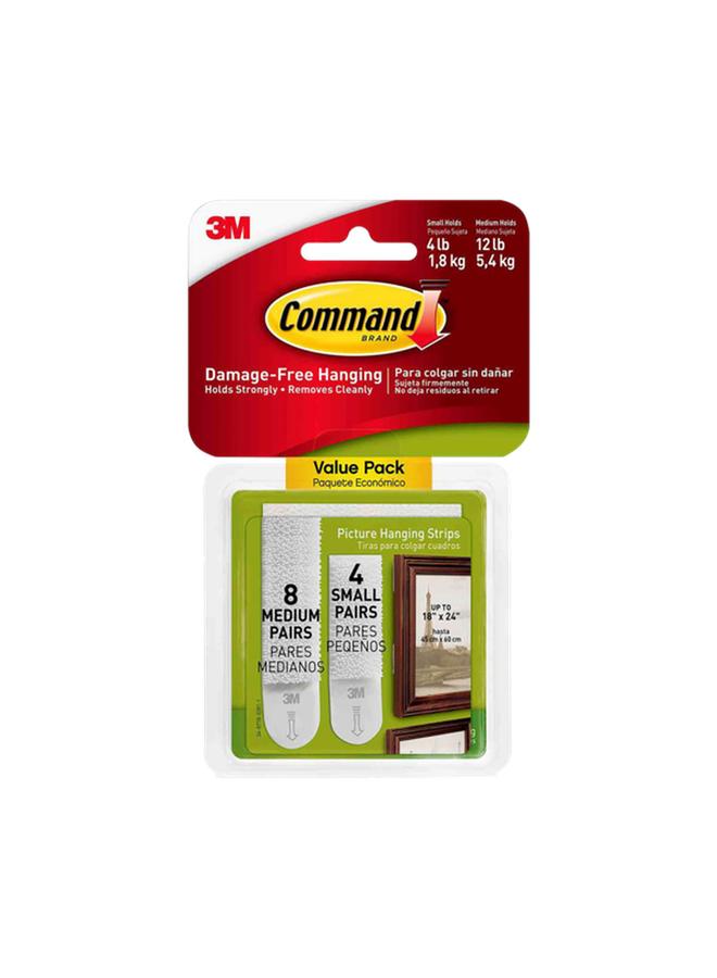 3M 24-Piece Small and Medium Damage-Free Self-Adhesive Hanging Picture Strip