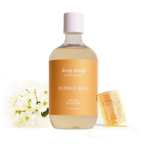 Deep Steep Honey Blossom Bubble Bath for Women, Hypoallergenic, Clinically Tested, Clean Formula for Sensitive Skin, Sulfate-Free, 17 fl oz Bottle, Essential Bath Accessories - Image 1