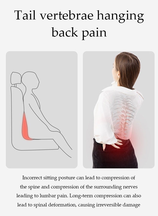 DUNISO Lumbar Support Cushion, slow rebound memory cotton car cushion, with elastic band, adjustable height, suitable for office, home, car, airplane, 45 * 16 * 14.5cm gray - Image 3