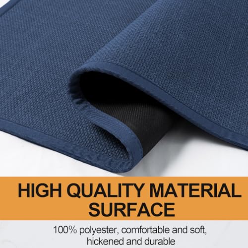SUMLANS Stair Treads Carpet for Wooden Steps with Non Slip Rubber Backing, 100% Polyester Soft Stairs Resistant Indoor Skid Runner Safety Rugs for Kids Elders and Pets (4, Dark Blue, 30" * 8") - Image 2