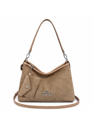 Women’s Suede Shoulder Bag with Adjustable Strap and Mini Pouch – Casual Hobo Handbag for Daily Use
