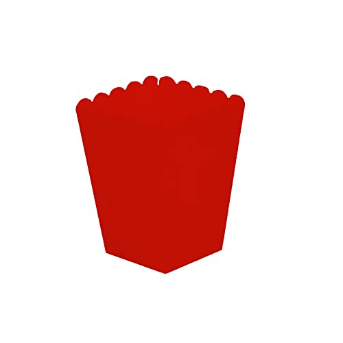 Festiko® 10 Pcs Red Popcorn Boxes, Popcorn Boxes for Kids Party, Popcorn Box, Return Gift Boxes, Party Favor Boxes, Solid Color Popcorn boxes - Image 1