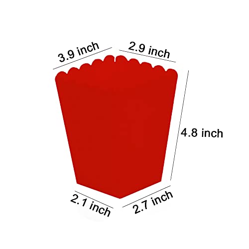 Festiko® 10 Pcs Red Popcorn Boxes, Popcorn Boxes for Kids Party, Popcorn Box, Return Gift Boxes, Party Favor Boxes, Solid Color Popcorn boxes - Image 2