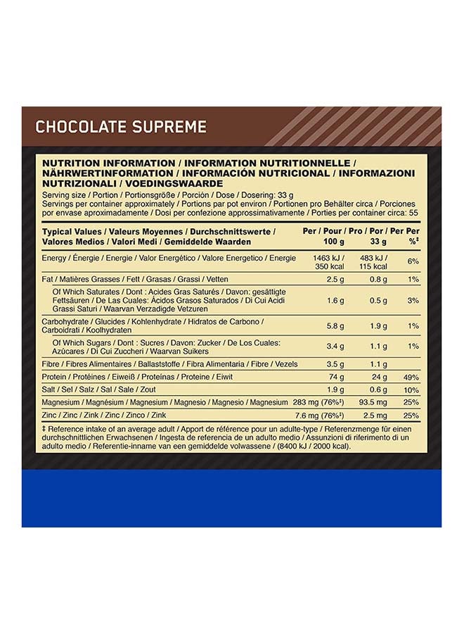 Gold Standard 100% Micellar Casein Protein Powder Chocolate Supreme 3.97Lb