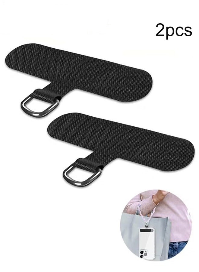 Happy D Phone Tether Tab for iPhone, Cell Phone Lanyard Patch, Phone Strap Replacement Part for All Full Phone Cases (Black) - Image 1