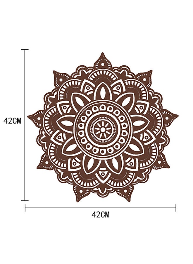 Voberry Mandala Flower Indian Bedroom Wall Sticker Brown 20X17X1cm - Image 1