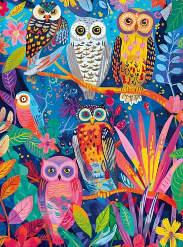 Cross & Glory - Hootenanny: Birds in Paradise - 1000 Piece Jigsaw Puzzle for Adults | Vibrant Indian Garden & Owl Design | Challenging and Artistic - Image 1