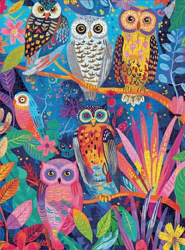 Cross & Glory - Hootenanny: Birds in Paradise - 1000 Piece Jigsaw Puzzle for Adults | Vibrant Indian Garden & Owl Design | Challenging and Artistic - Image 4
