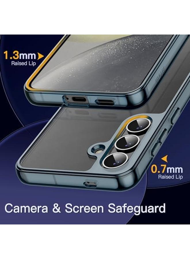 جي تيك حافظة لهاتف سامسونج جالاكسي S24+ S24 Plus 5G غير قابلة للاصفرار ومضادة للصدمات وواقية للهاتف ومضادة للخدش وظهر صلب من مادة البولي كربونات أزرق غامق - Image 4
