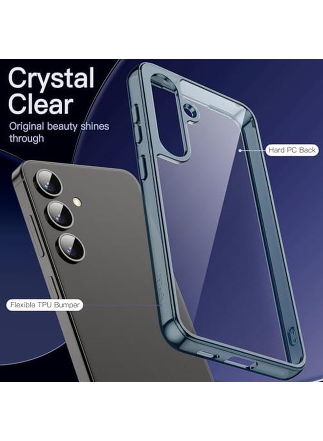 جي تيك حافظة لهاتف سامسونج جالاكسي S24+ S24 Plus 5G غير قابلة للاصفرار ومضادة للصدمات وواقية للهاتف ومضادة للخدش وظهر صلب من مادة البولي كربونات أزرق غامق - Image 3