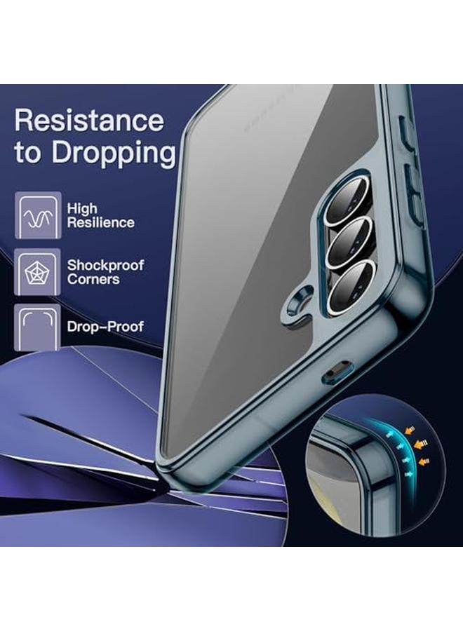 جي تيك حافظة لهاتف سامسونج جالاكسي S24+ S24 Plus 5G غير قابلة للاصفرار ومضادة للصدمات وواقية للهاتف ومضادة للخدش وظهر صلب من مادة البولي كربونات أزرق غامق - Image 5