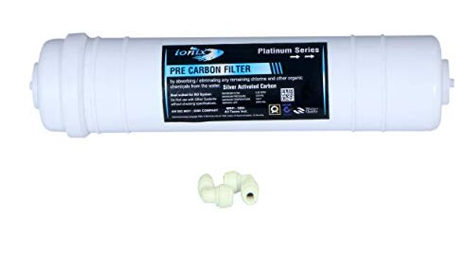 IONIX Inline Filter Set, Activated Carbon & Sediment Filter for RO Water Purifier, Push Fit Type, Universal (Platinum Inline Set with Pre, Post Carbon and Sediment) - Image 2