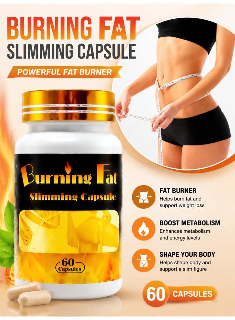 كبسولات Burnine Fat لحرق الدهون 60 كبسولة | تركيبة طبيعية حرارية متقدمة لدعم إدارة الوزن وتعزيز الطاقة | مكمل عشبي للمساعدة في حرق الدهون، التحكم في الشهية وتنشيط الأيض للرجال والنساء - Image 2