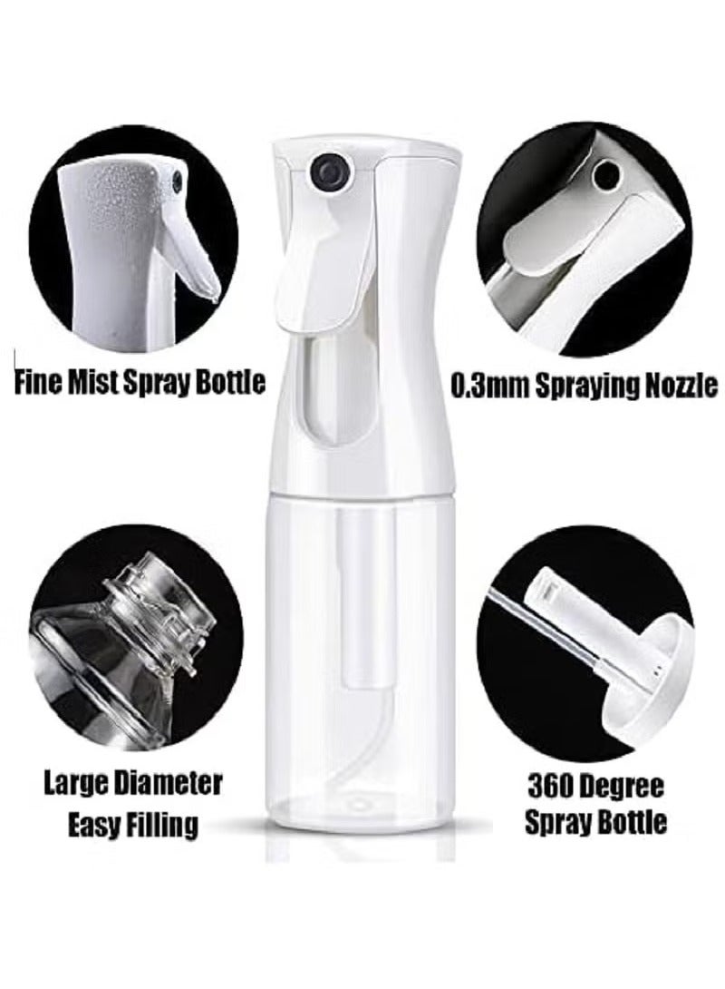 2pack Water Spray Bottle for Hair 200ml Large Ultra Fine Continuous for Hairstyling Skin Care Cleaning Plants and Misting, White - Image 4