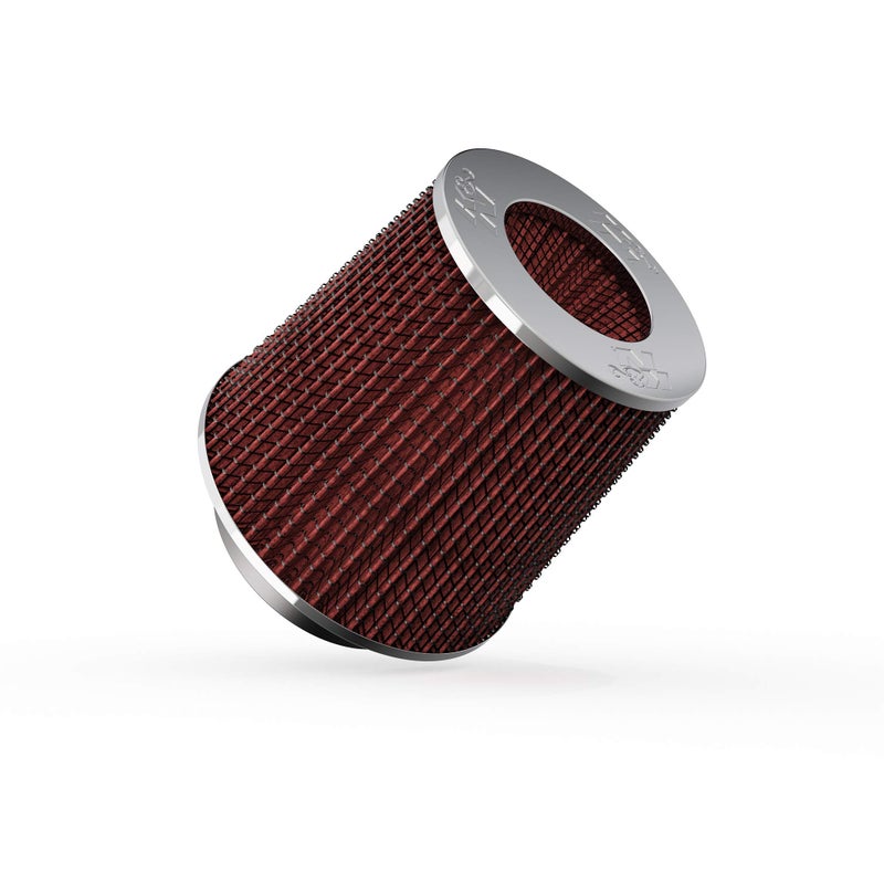 K+N K&N Universal Clamp-On Air Intake Filter: High Performance Premium, Washable, Replacement Filter: Flange Diameter: 4 In, Filter Height: 5.5 In, Flange Length: 1.125 In, Shape: Round Tapered, Rg-1001Rd  - Image 1