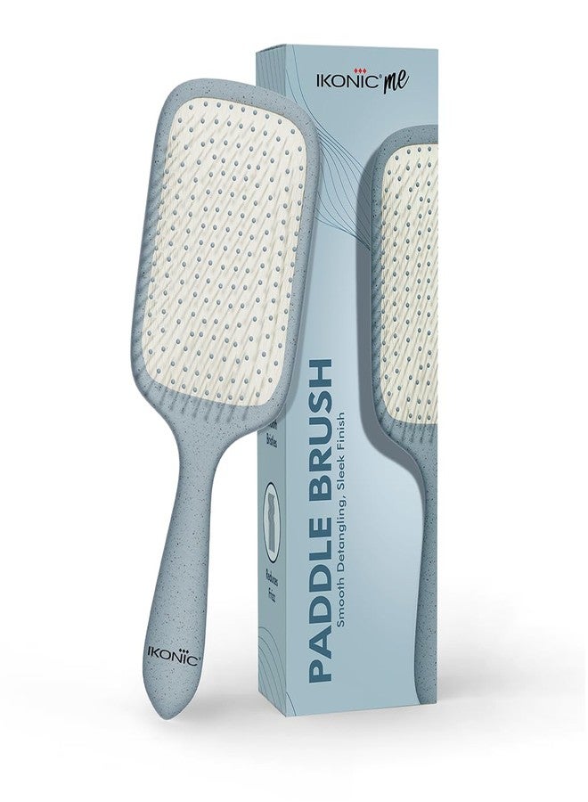 Ikonic Me Paddle Hair Brush IKM 3016 - Eco Concious with Flexible Nylon Bristles, Breakage-Defense Technology, Rounded Tips for Gentle Scalp Care, Lightweight Professional Styling - Powder Blue - Image 1
